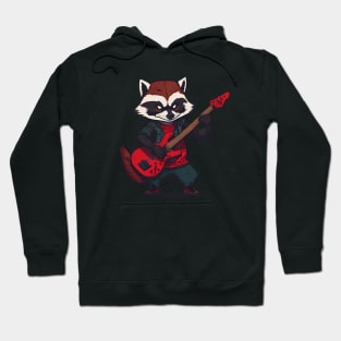 A Raccoon playing a Guitar Hoodie